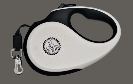 Automatik-Rollleine mit Premium-Sicherheitskarabiner - robust, stilvoll & zuverlässig (weiß)