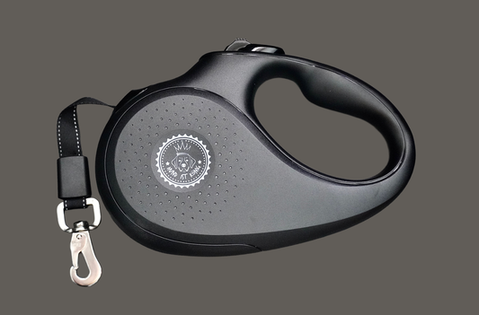 Automatik-Rollleine mit Premium-Sicherheitskarabiner - robust, stilvoll & zuverlässig  (schwarz)